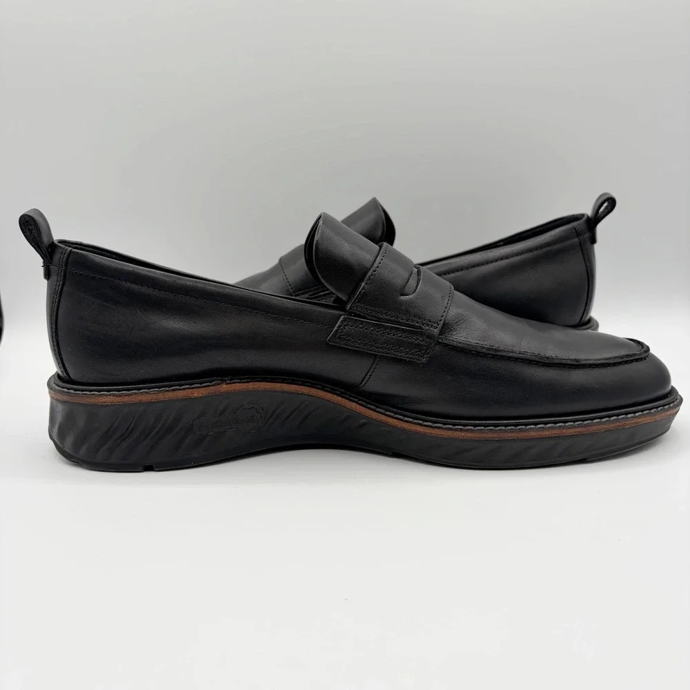 ECCO Mens St.1 Hybrid Black Leather Penny Dress Loafer Shoe Size 12
